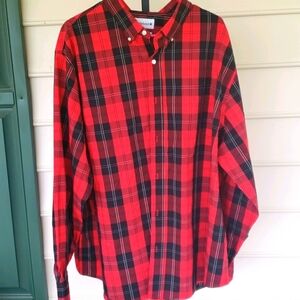 Saddlebred mens long sleeve red plaid shirt, size XXL